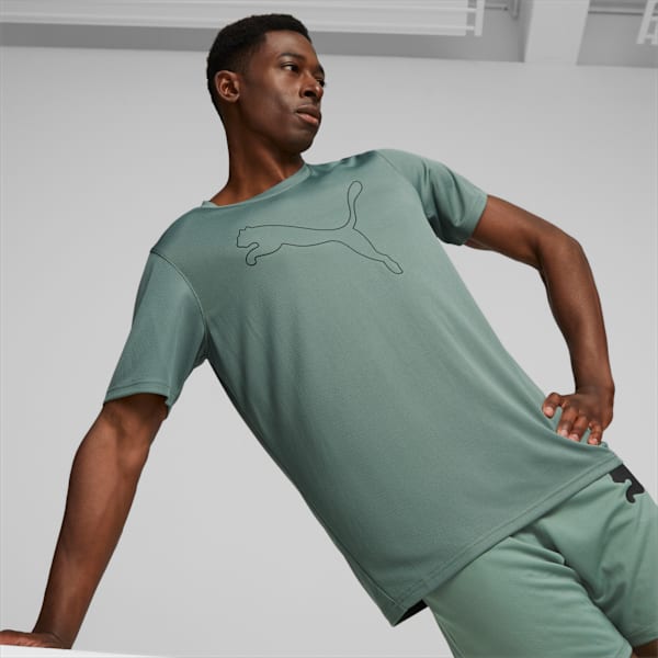 Performance Cat Training Tee Men, Eucalyptus, large-ZAF