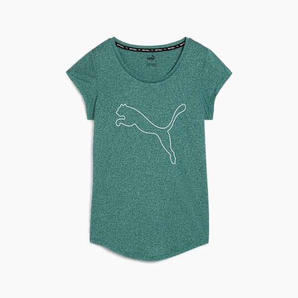 Performance Heather Cat Training Tee Women, Cold Green Heather, large-ZAF