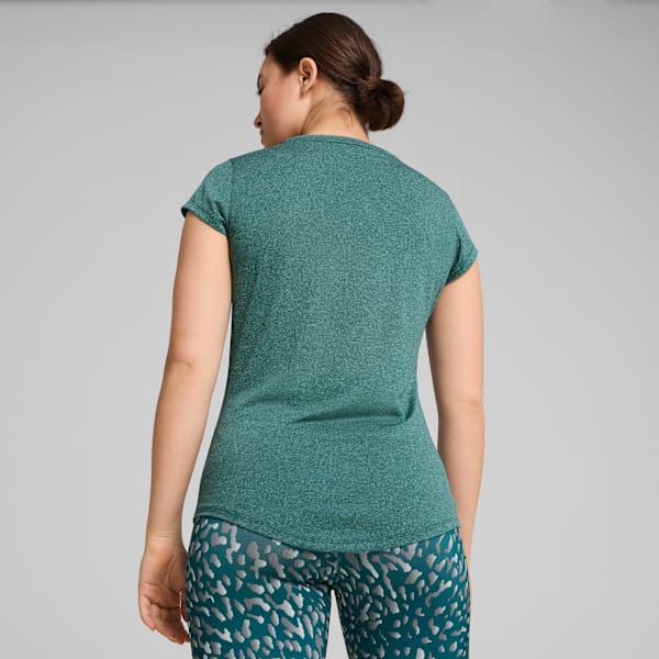 Performance Heather Cat Training Tee Women, Cold Green Heather, large-ZAF