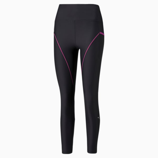 Marathon High Waist Full-Length Women's Running Leggings, Puma Black-Grape Wine, large-ZAF