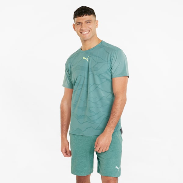 Remera de training manga corta para hombre Vent, Mineral Blue-Jacquard, large-ARG