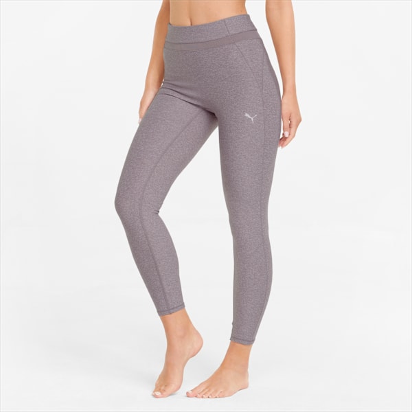 Studio Mesh Inset High Waist 7/8 Women's Training Leggings, Quail Heather, large-ZAF
