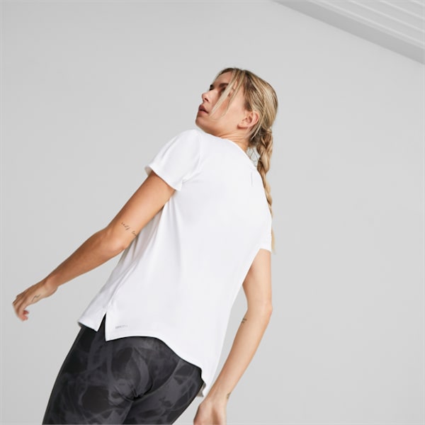 Remera Favourite jaspeada de running para mujer, PUMA White, large-ARG