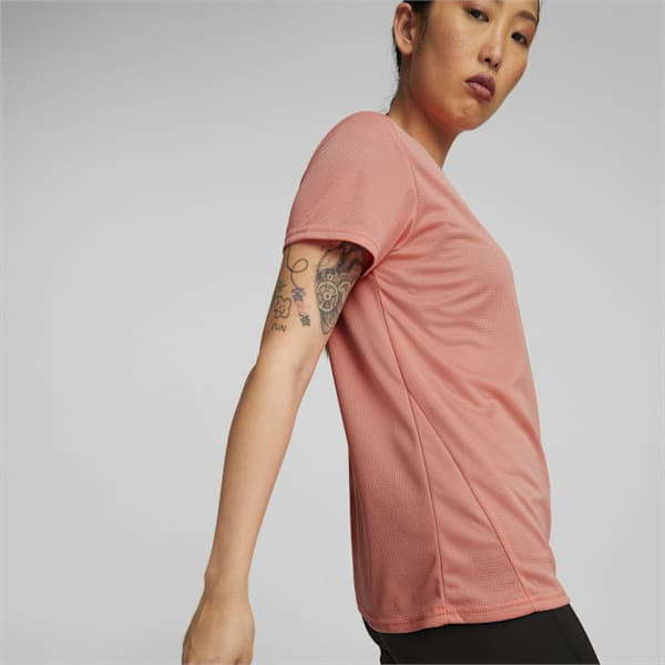 Remera Favourite jaspeada de running para mujer, Carnation Pink, large-ARG