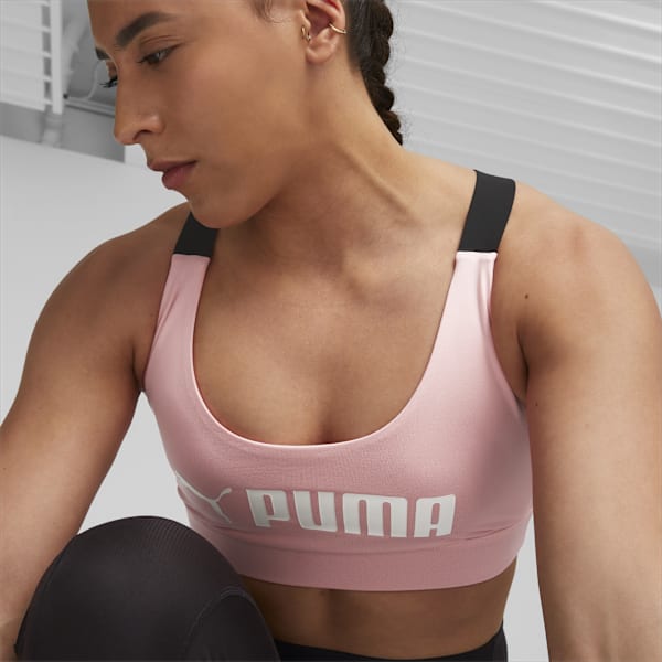 Top de training para mujer Fit, Koral Ice-PUMA White, large-ARG