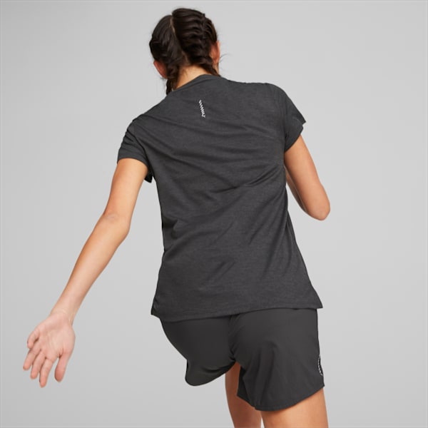 Playera para correr jaspeada Run Favourite para mujer, PUMA Black Heather, large-MEX
