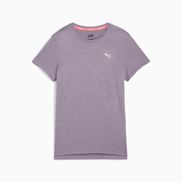Playera para correr jaspeada Run Favourite para mujer, Pale Plum Heather, large-MEX