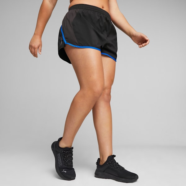 Shorts de running Favourite Velocity 3'' para mujer, PUMA Black-Ultra Blue, large-ARG