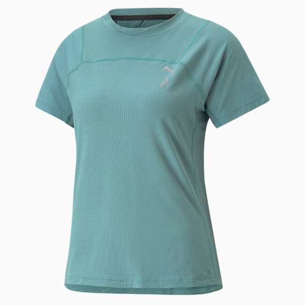 SEASONS Women's coolCELL Trail Running Tee, Adriatic, large-ZAF