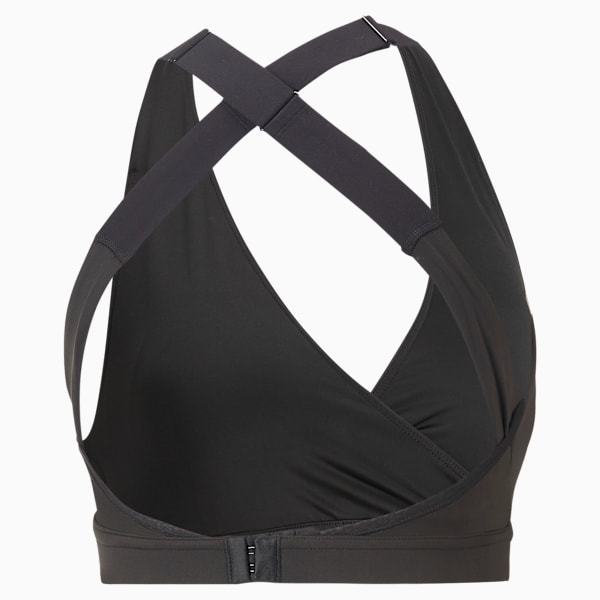 Top de training cruzado Yogini Mid Impact para mujer, PUMA Black, large-ARG