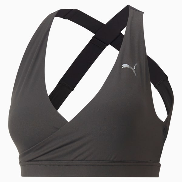 Top de training cruzado Yogini Mid Impact para mujer, PUMA Black, large-ARG