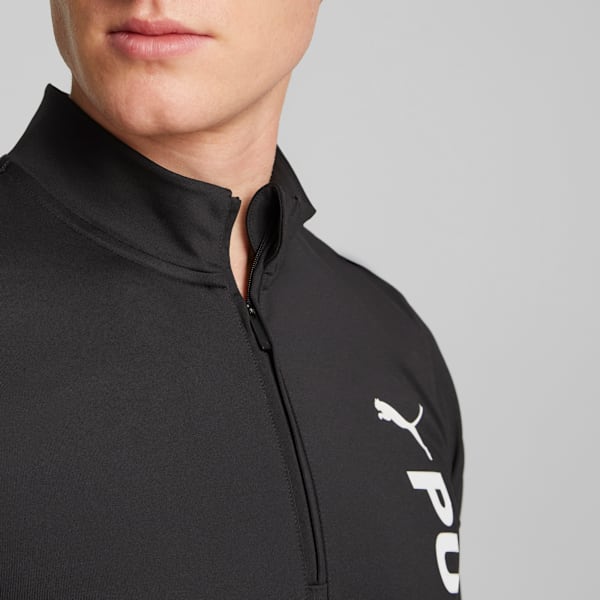 Blusa de Treino Quarter-Zip PUMA Fit Taped Masculina, Preto, large-BRA