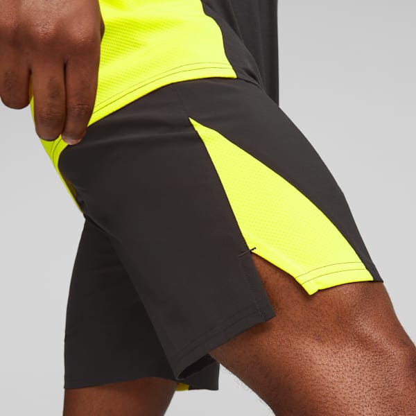Shorts de training Full UltraBreathe 7" para hombre, PUMA Black-Yellow Burst, large-ARG
