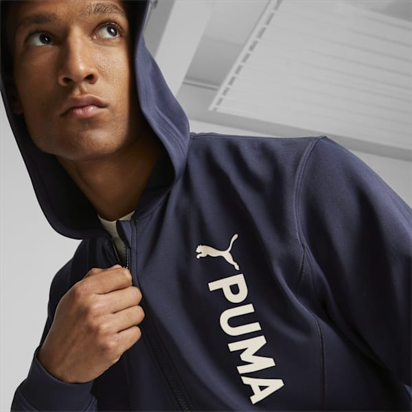 Campera con capucha para hombre PUMA Fit, PUMA Navy, large-ARG