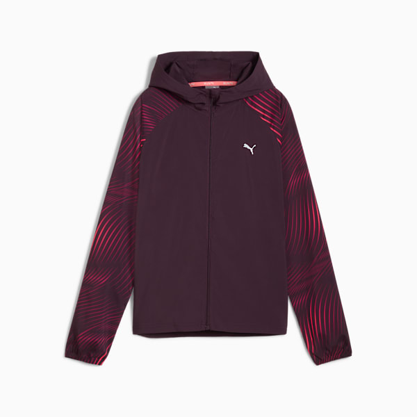 Campera de running para mujer Favourite Velocity, Midnight Plum-AOP, large-ARG