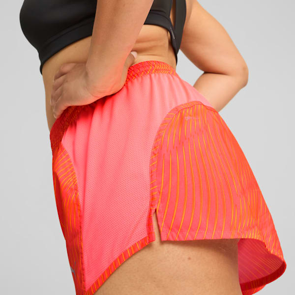 Shorts con estampado integral Run Favourite Velocity 7cm para mujer, Sunset Glow-Sun Stream, large-ARG