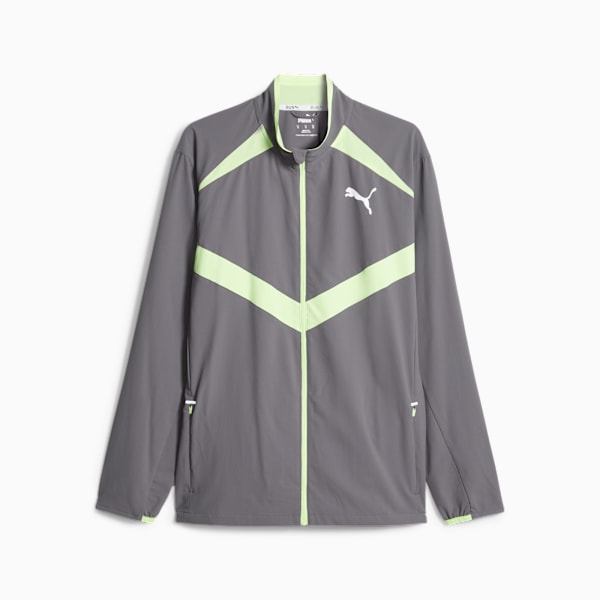 Campera de running Ultraweave para hombre, Cool Dark Gray-Speed Green, large-ARG