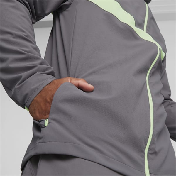 Campera de running Ultraweave para hombre, Cool Dark Gray-Speed Green, large-ARG