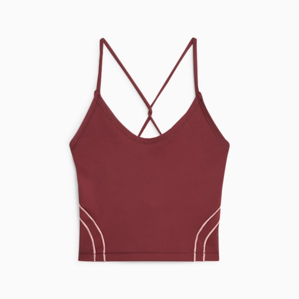 Top de training corto para mujer Studio Ultrabare, Dark Jasper, large-ARG