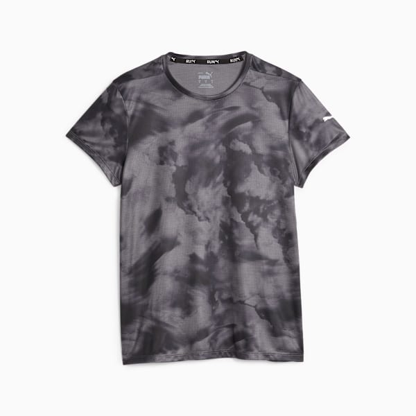 Remera para mujer Run Favorite, PUMA Black-AOP, large-ARG