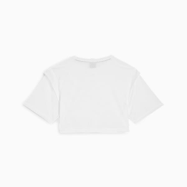 Camiseta Cropped PUMA Fit Mesh Feminina, Branco, large-BRA