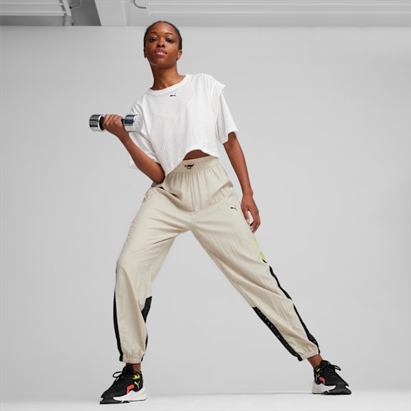 Camiseta Cropped PUMA Fit Mesh Feminina, Branco, large-BRA