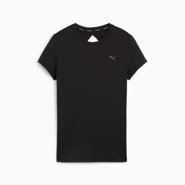 Studio Sheer Women's Fashion Training Tee, PUMA Black, large-MEX