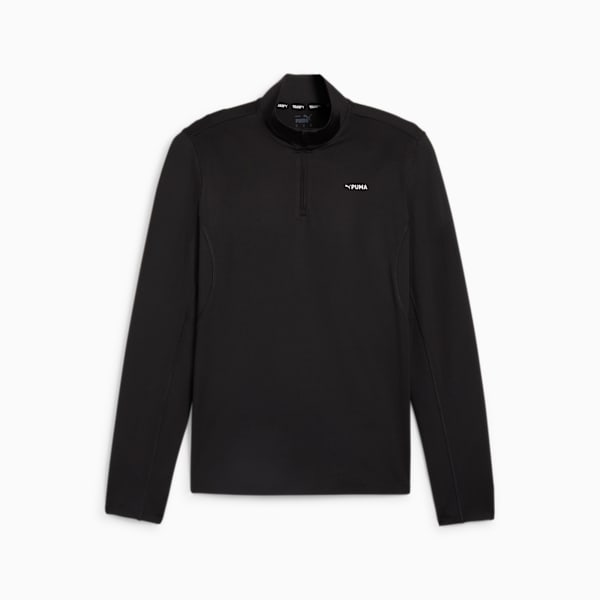 Buzo PUMA FIT Polyspan con cremallera de un cuarto hombre, PUMA Black, large-ARG