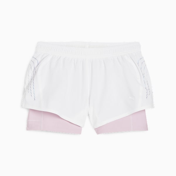 Shorts de running Run Velocity ULTRAWEAVE con estampado integral para mujer, PUMA White, large-ARG