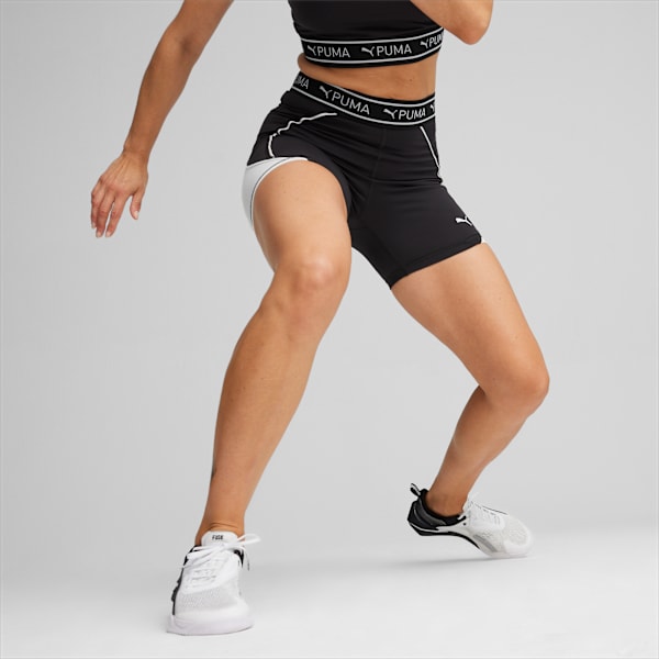 Shorts para mujer train strong, PUMA Black, large-ARG
