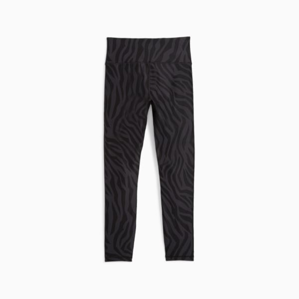 Train Fave Women's High Waisted 7/8 Training Tights, Flat Dark Gray-Zebra Print, large-ZAF