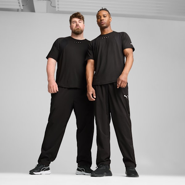 Pantalones con tejido de malla para hombre, PUMA Black, large-ARG