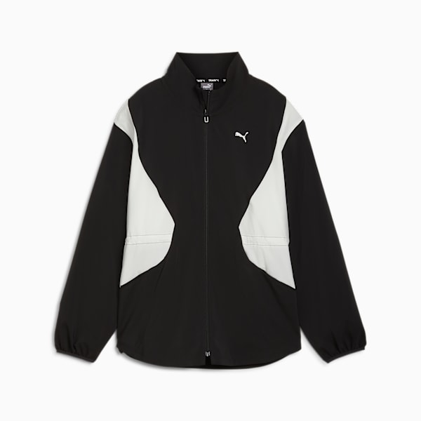 Campera larga de entrenamiento tejida para mujer, PUMA Black, large-ARG