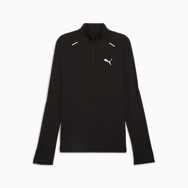 PUMA RUN CLOUDSPUN Quarter-Zip Top Men, PUMA Black, large-MEX