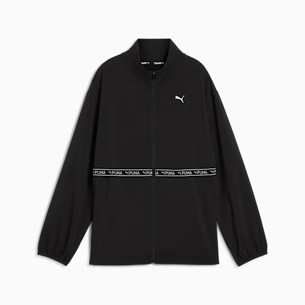 Campera de entrenamiento con cordón elástico para mujer, PUMA Black, large-ARG