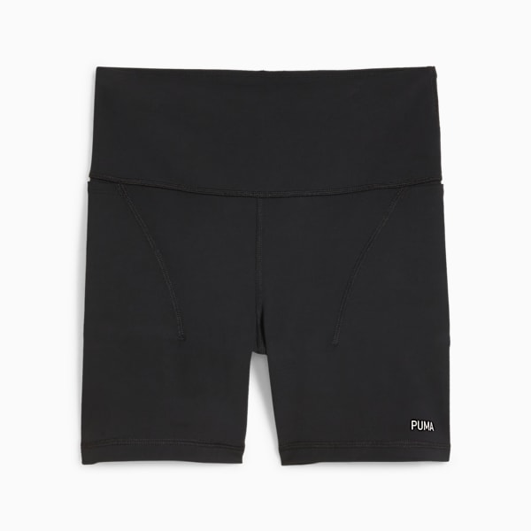 Calzas cortas tiro alto CLOUDSPUN 12cm para mujer, PUMA Black, large-ARG