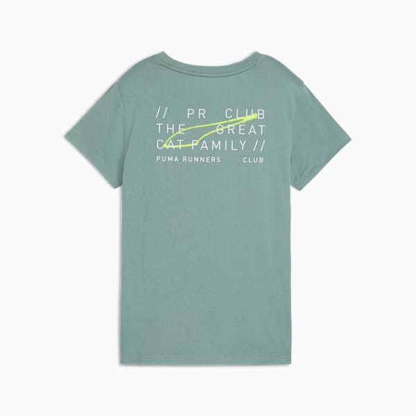 Club Graphic Running Tee Women, Green Moon, large-MEX