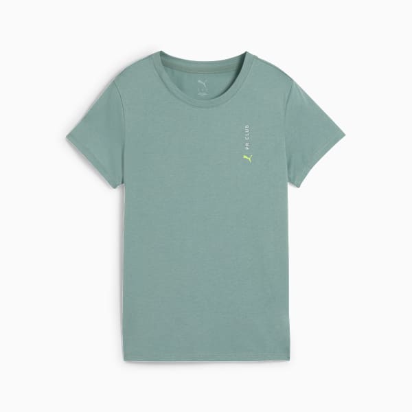 Club Graphic Running Tee Women, Green Moon, large-MEX
