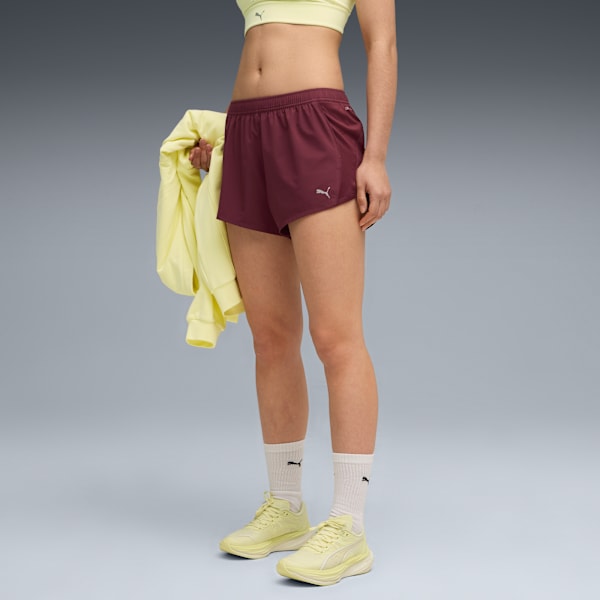 Shorts de running VELOCITY 7cm para mujer, Ruby Shimmer, large-ARG