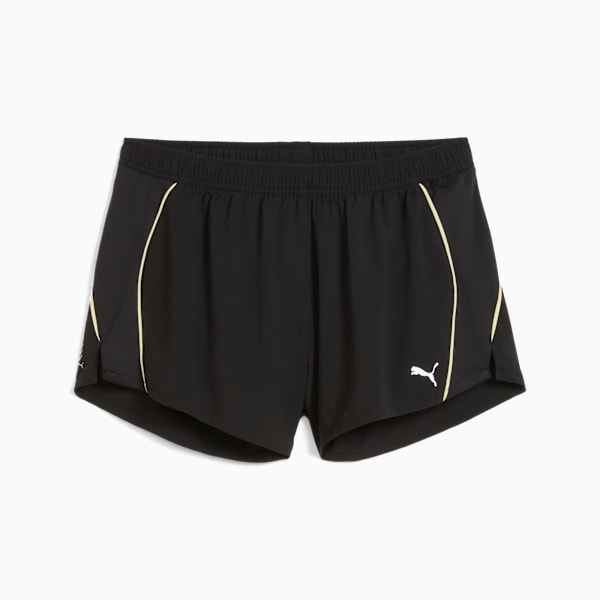VELOCITY 3" Running Shorts Women, PUMA Black-Gold Moon, large-ZAF
