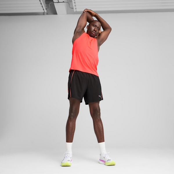VELOCITY 5" Running Shorts Men, PUMA Black-Glowing Red, large-ZAF