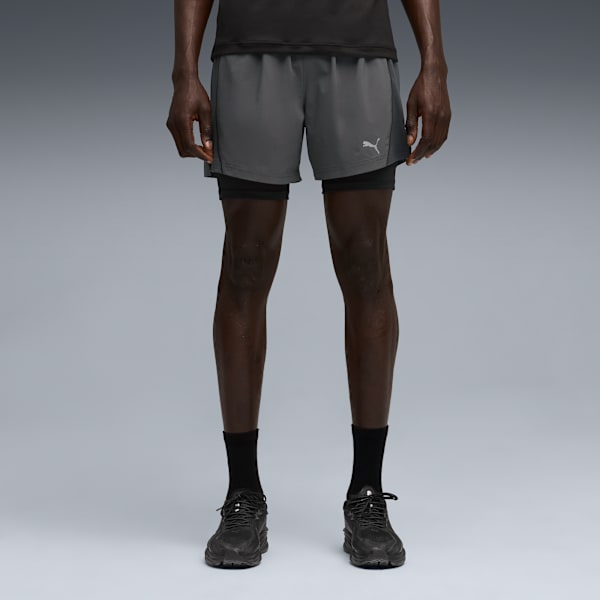 Shorts de running “2 en 1” VELOCITY para hombre, Dusky Gray, large-ARG