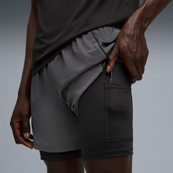 Shorts de running “2 en 1” VELOCITY para hombre, Dusky Gray, large-ARG