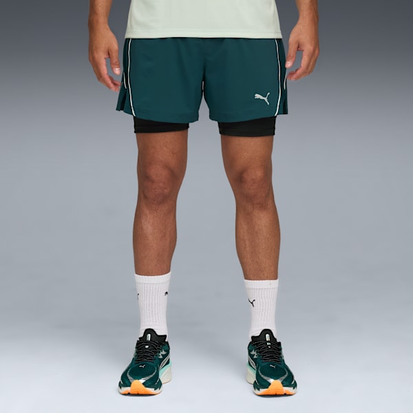 Shorts de running “2 en 1” VELOCITY para hombre, Green Terrain, large-ARG