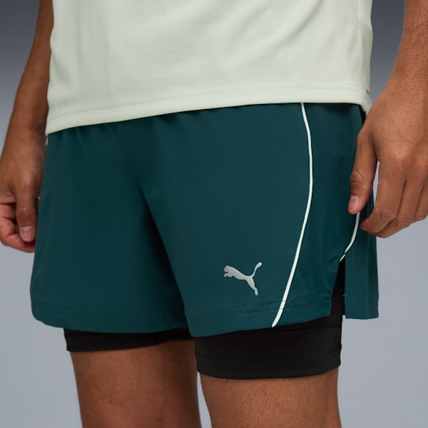 Shorts de running “2 en 1” VELOCITY para hombre, Green Terrain, large-ARG
