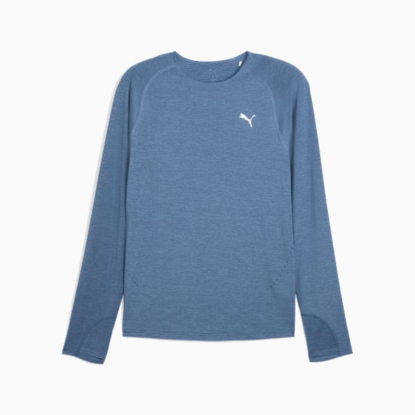 CLOUDSPUN Long Sleeve Running Top Men, Dark Indigo-Heather, large-ZAF