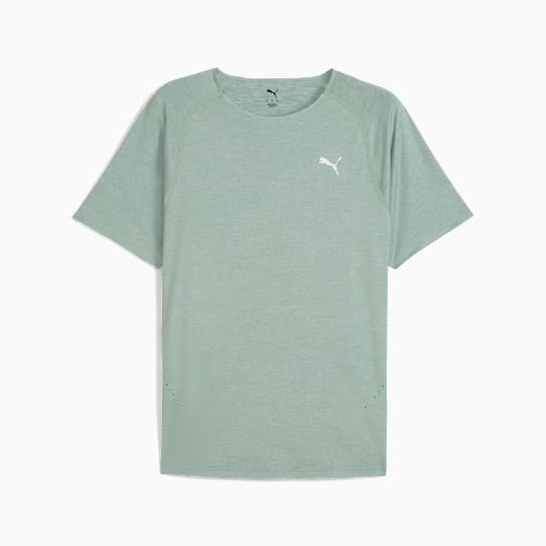 Playera de running CLOUDSPUN para hombre, Green Moon-Heather, large-MEX
