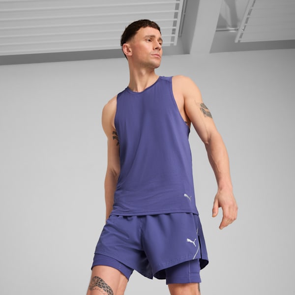 Graphic Mesh Running Singlet Men, Blue Crystal, large-MEX