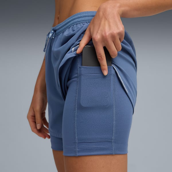 Shorts “2 en 1” RUN ULTRAWEAVE 10cm para mujer, Dark Indigo, large-ARG