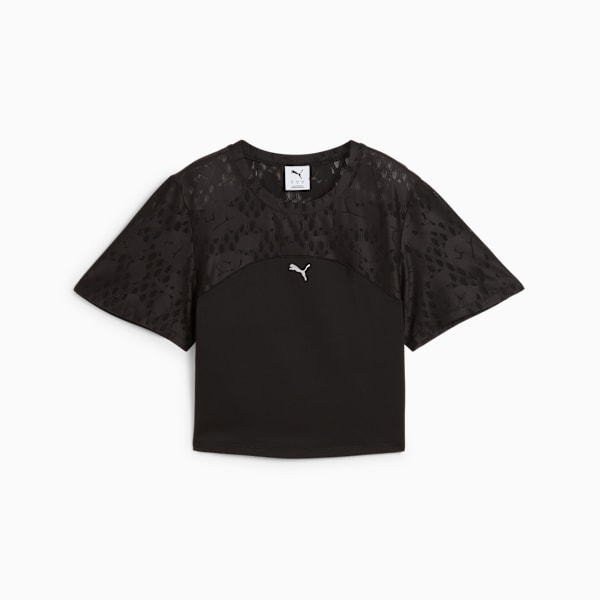 Crop top con encaje para mujer, PUMA Black, large-MEX
